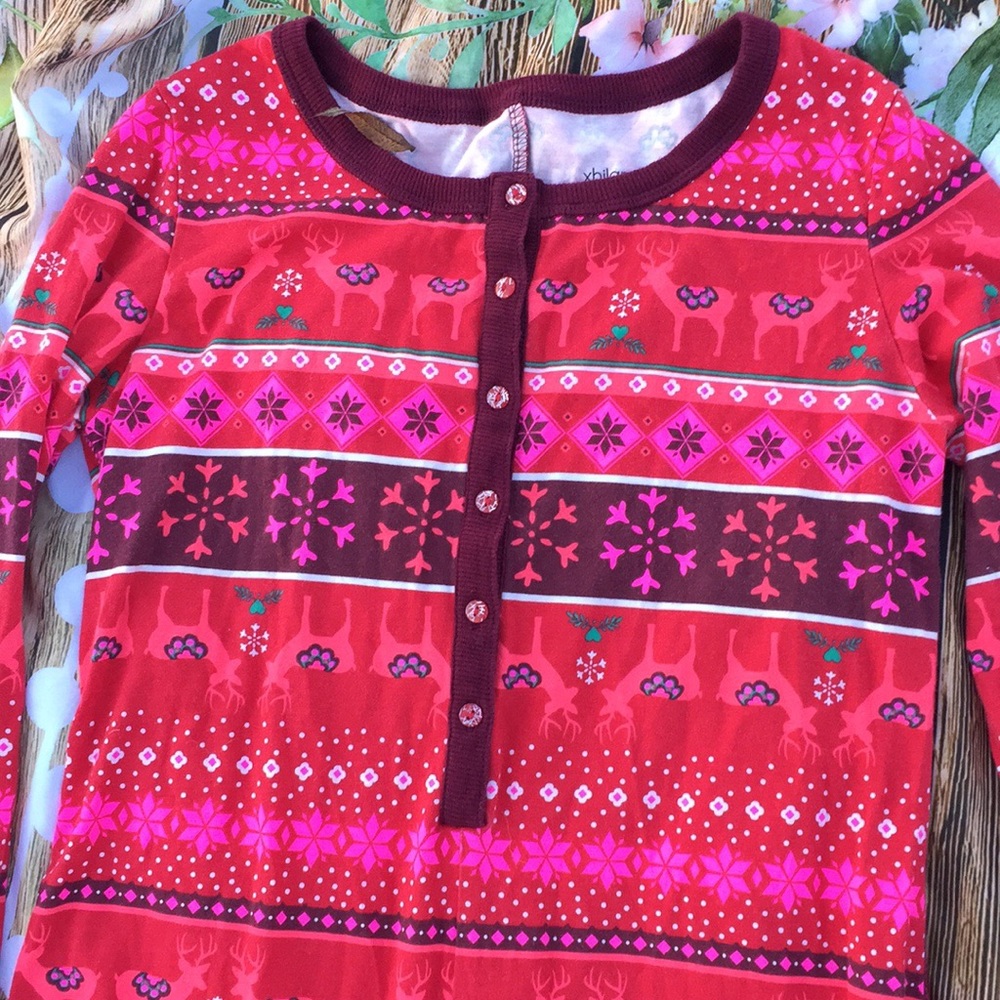 Xhilaration One Piece Red Christmas Pajamas - Picture 2 of 8